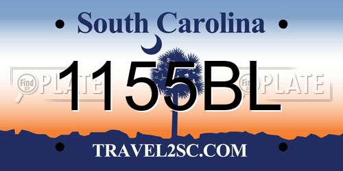 1155BL South Carolina License Plate