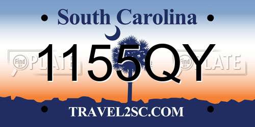 1155QY South Carolina License Plate