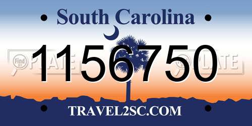1156750 South Carolina License Plate