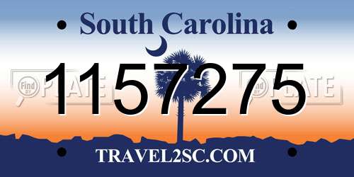 1157275 South Carolina License Plate