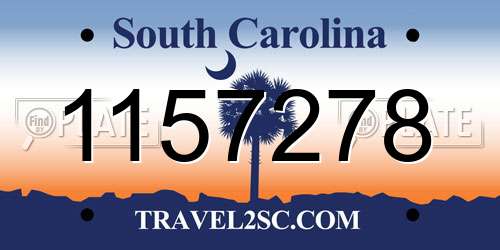 1157278 South Carolina License Plate