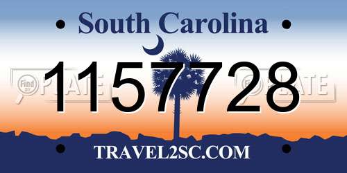 1157728 South Carolina License Plate