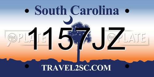 1157JZ South Carolina License Plate