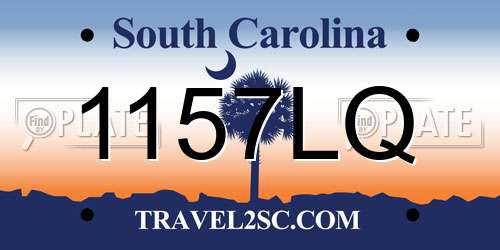 1157LQ South Carolina License Plate