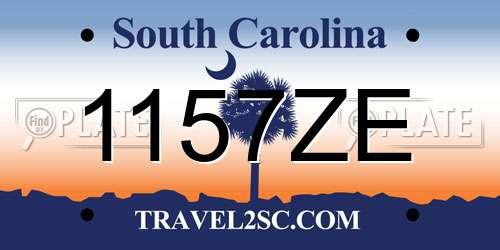 1157ZE South Carolina License Plate