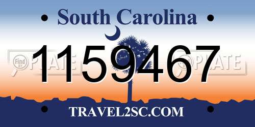 1159467 South Carolina License Plate
