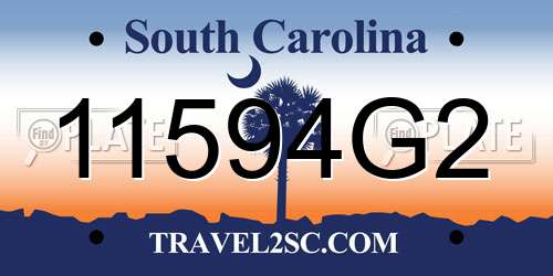 11594G2 South Carolina License Plate