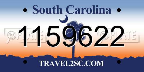 1159622 South Carolina License Plate