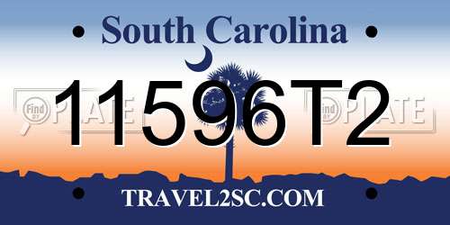 11596T2 South Carolina License Plate