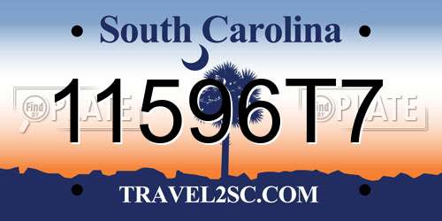 11596T7 South Carolina License Plate