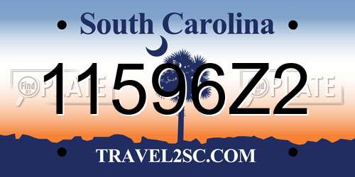 11596Z2 South Carolina License Plate