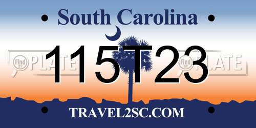 115T23 South Carolina License Plate
