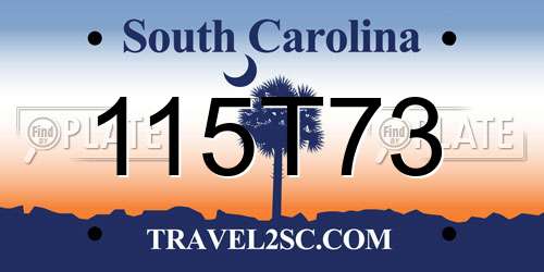 115T73 South Carolina License Plate