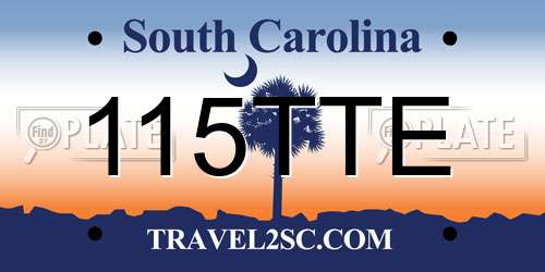 115TTE South Carolina License Plate