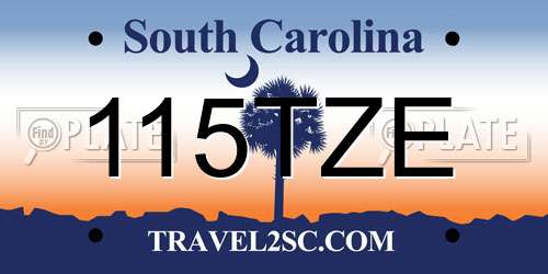 115TZE South Carolina License Plate