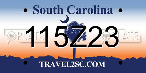 115Z23 South Carolina License Plate