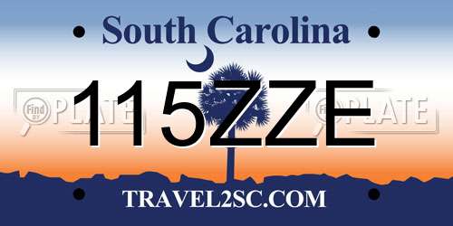 115ZZE South Carolina License Plate