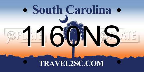 1160NS South Carolina License Plate