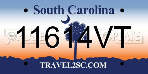 11614VT South Carolina License Plate
