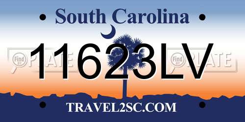 11623LV South Carolina License Plate
