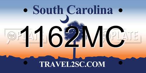 1162MC South Carolina License Plate