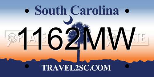 1162MW South Carolina License Plate
