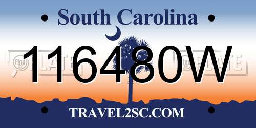 116480W South Carolina License Plate