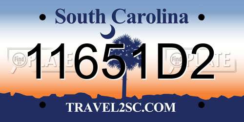 11651D2 South Carolina License Plate