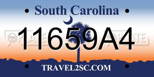 11659A4 South Carolina License Plate