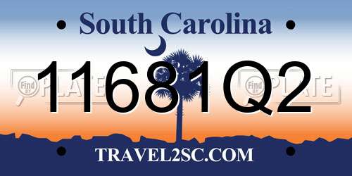 11681Q2 South Carolina License Plate