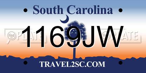 1169JW South Carolina License Plate