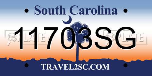 11703SG South Carolina License Plate