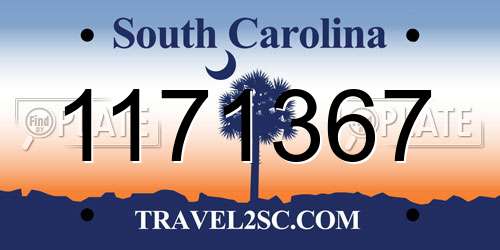 1171367 South Carolina License Plate