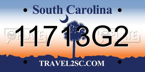 11713G2 South Carolina License Plate
