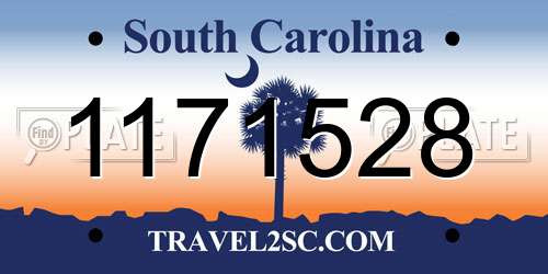 1171528 South Carolina License Plate