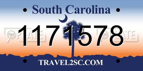 1171578 South Carolina License Plate