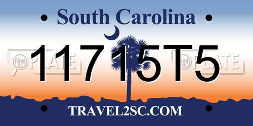 11715T5 South Carolina License Plate