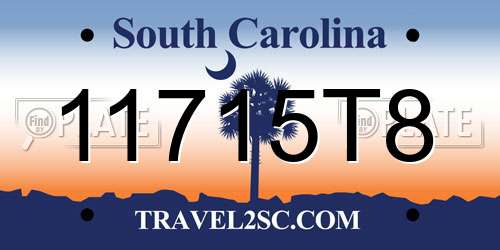 11715T8 South Carolina License Plate