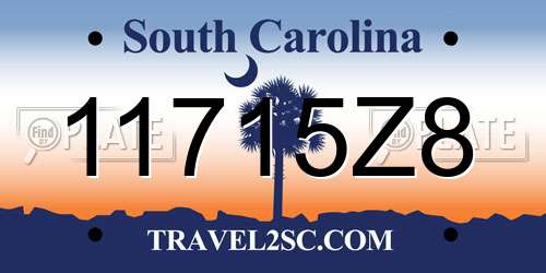 11715Z8 South Carolina License Plate