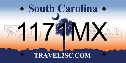 1171MX South Carolina License Plate