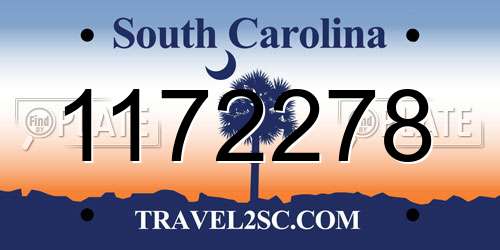 1172278 South Carolina License Plate
