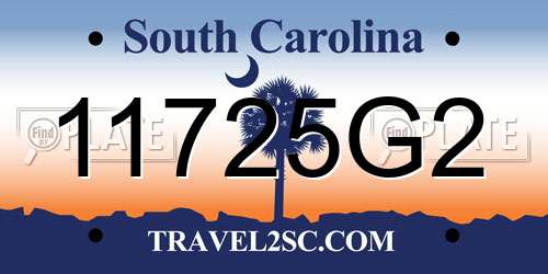 11725G2 South Carolina License Plate