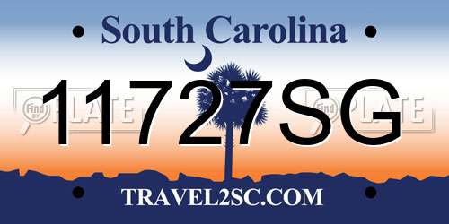11727SG South Carolina License Plate