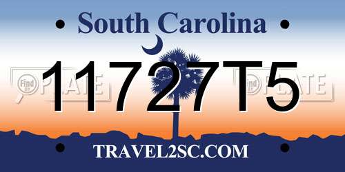 11727T5 South Carolina License Plate