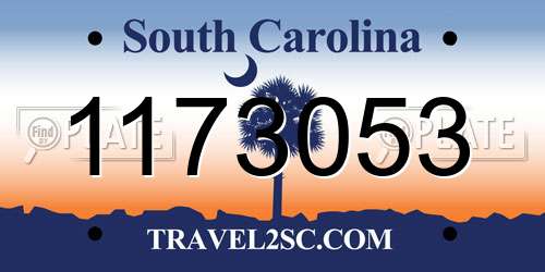 1173053 South Carolina License Plate