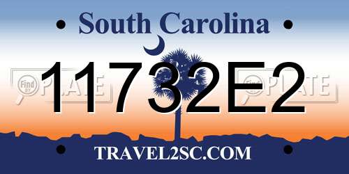 11732E2 South Carolina License Plate