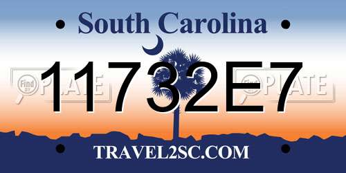 11732E7 South Carolina License Plate