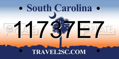 11737E7 South Carolina License Plate