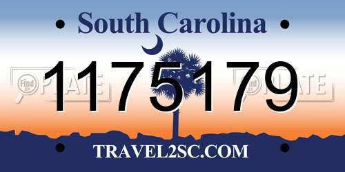 1175179 South Carolina License Plate