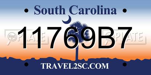 11769B7 South Carolina License Plate